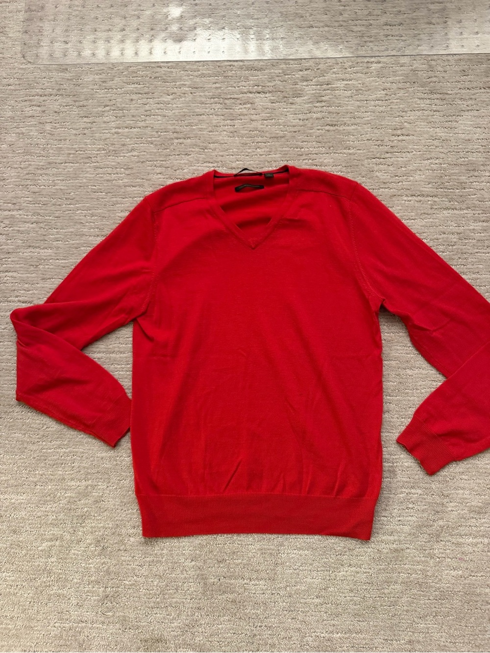 Country Road Merino Wool V-Neck Red Sweater Small